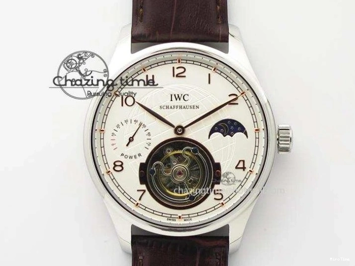 MIROTIME 0331 Portuguese Tourbillon Power Reserve Moonphase SS Black Dial On Black Leather Strap TechFriendly 7321